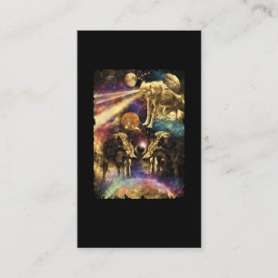 Cosmic Wolves Astronomy Wolf Art Visitekaartje