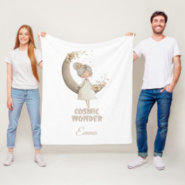 Cosmic Wonder Fairy Moon Persoonlijke naam Fleece Deken