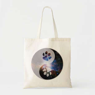 Cosmic Yin Yang Paw Tote Bag