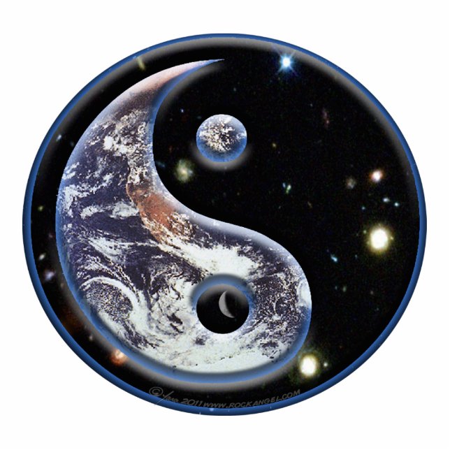Cosmic Yin Yang Staand Fotobeeldje (Voorkant)
