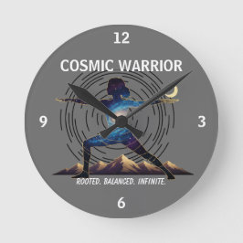 Cosmic Yoga Warrior - Galaxy Body Pose Ronde Klok