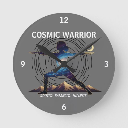 Cosmic Yoga Warrior - Galaxy Body Pose Ronde Klok (Voorkant)