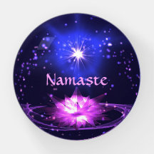 Cosmic Zen Paarse Crystal Lotus Flower Stars