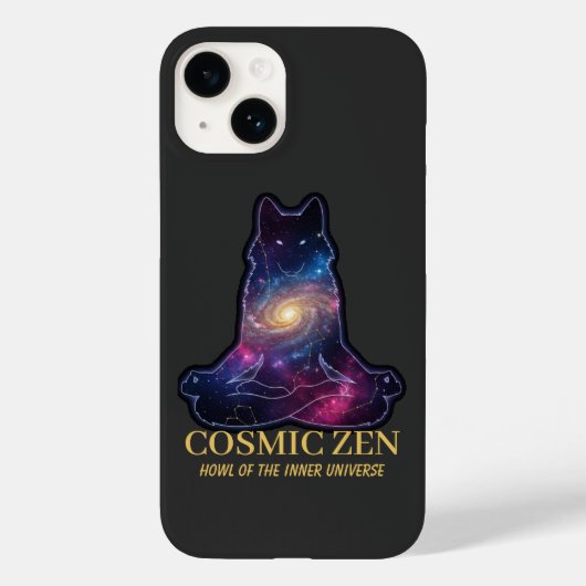Cosmic Zen Wolf – Meditating Galaxy Spirit Animal Case-Mate iPhone Case (Achterkant)
