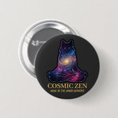 Cosmic Zen Wolf – Meditating Galaxy Spirit Animal Ronde Button 5,7 Cm (Voorkant /achterkant)