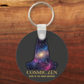 Cosmic Zen Wolf | Meditating Galaxy Spirit Animal  Sleutelhanger (Voorkant)