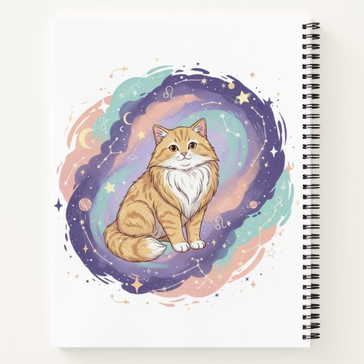 Cosmic Zodiac Cat Notebook Notitieboek (Achterkant)