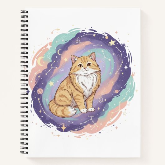 Cosmic Zodiac Cat Notebook Notitieboek (Voorkant)