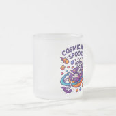 Cosmically Spooky Design Space Skeleton Halloween Matglas Koffiemok (Voorkant rechts)