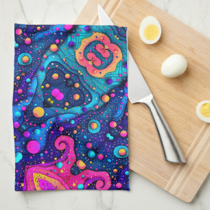 Cosmisch abstract patroon deken theedoek