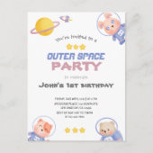 Cosmisch Avontuur: Outer Space Feest Briefkaart (Voorkant)