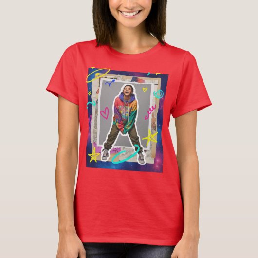 Cosmisch Geluks Collage T-shirt (Voorkant)