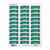 Cosmisch groene hemelse ruimte foto etiket (Full Sheet)