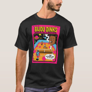 Cosmisch Pickleball Paddle Mascotte Cultuur T-shirt