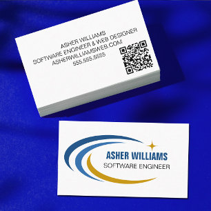 Cosmisch Software Engineer Computer IT QR Code Visitekaartje