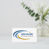 Cosmisch Software Engineer Computer IT QR Code Visitekaartje (Staand voorkant)