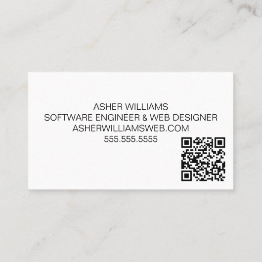 Cosmisch Software Engineer Computer IT QR Code Visitekaartje (Achterkant)