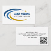 Cosmisch Software Engineer Computer IT QR Code Visitekaartje (Voorkant / Achterkant)