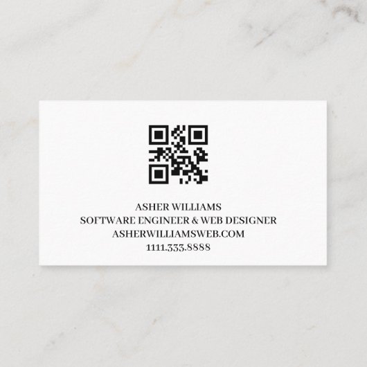 Cosmisch Software Engineer Computer IT QR Code Zak Visitekaartje (Achterkant)