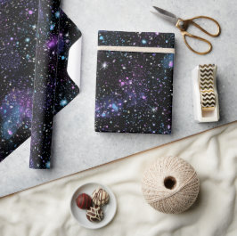 Cosmisch sterrenstelsel gemengd zwart glinsterend  cadeaupapier