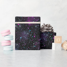 Cosmisch sterrenstelsel gemengd zwart glinsterend  cadeaupapier
