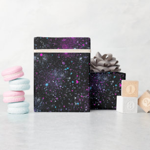 Cosmisch sterrenstelsel gemengd zwart glinsterend cadeaupapier