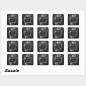 Cosmisch Stof Black Diamond Frame Moderne Trouwrin Vierkante Sticker (Vel)