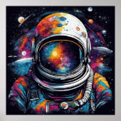 Cosmische Astronaut Nevel - Pop Art Vierkante Post Poster (Voorkant)