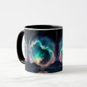 Cosmische Aurora Borealis Portaal Stelsel Fantasie Mok (Voorkant links)