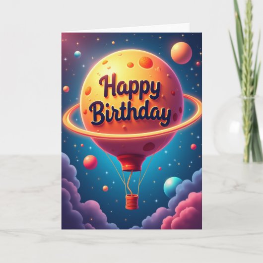 Cosmische Ballon Verjaardagskaart Kaart (Voorkant)