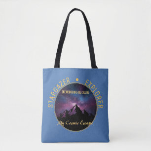 Cosmische Bergoproep Tote Bag