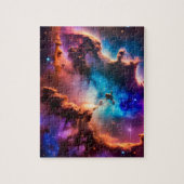 Cosmische blauwe paarse en roze magische heelal legpuzzel (Verticaal)