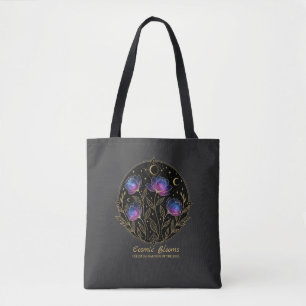 Cosmische Bloesems – Hemelse Bloemige Mandala bloe Tote Bag