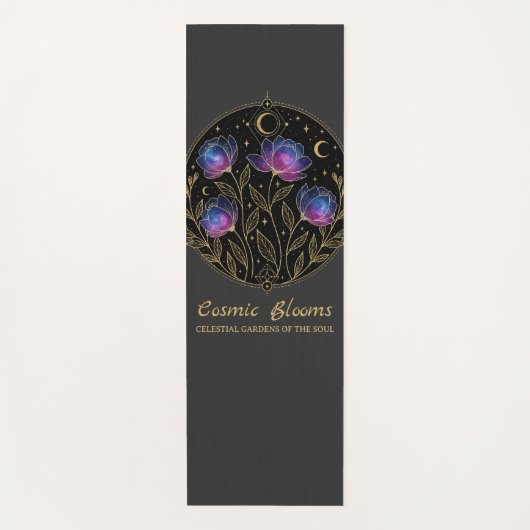 Cosmische Bloesems – Hemelse Bloemige Mandala bloe Yogamat (Voorkant)