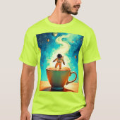 Cosmische Brouwsel: Astronaut's Coffiedroom T-shirt (Voorkant)