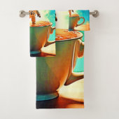 Cosmische Brouwsel: Astronaut's Koffiedroom Bad Handdoek (Insitu)