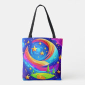 Cosmische Droomlandschap: Een Hemelse Avontuur Tote Bag (Achterkant)