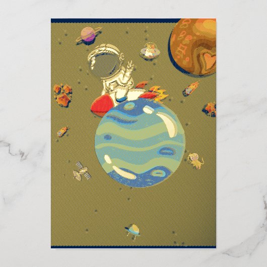 cosmische e-boek Sticker Folie Uitnodiging (Voorkant)