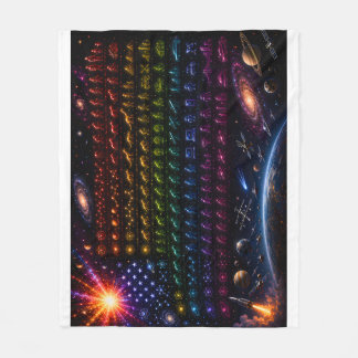 Cosmische evolutie Amerikaanse vlag | Oerknal tot  Fleece Deken