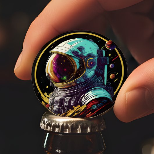 Cosmische Explorer Flesopener Button Flesopener