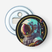 Cosmische Explorer Flesopener Button Flesopener (Voorkant)