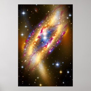 Cosmische galaxie die in de buitenruimte sterk str poster