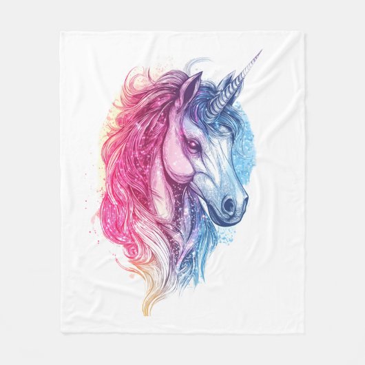 Cosmische Galaxy Eenhoorn (1) Fleece Deken (Voorkant)