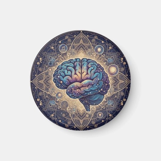 Cosmische Geest Mandala – Abstracte Hersenkunst Magneet (Voorkant)