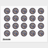 Cosmische Geest Mandala – Abstracte Hersenkunst Ronde Sticker (Vel)