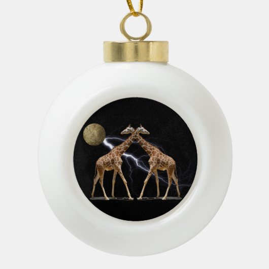 COSMISCHE GIRAFFES KERAMISCHE BAL ORNAMENT (Voorkant)