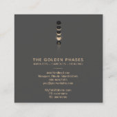 *~* Cosmische glitter Universe Gold Moon-fase Vierkante Visitekaartje (Achterkant)