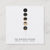 *~* Cosmische glitter Universe Gold Moon-fase Vierkante Visitekaartje (Voorkant)