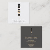 *~* Cosmische glitter Universe Gold Moon-fase Vierkante Visitekaartje (Voorkant / Achterkant)