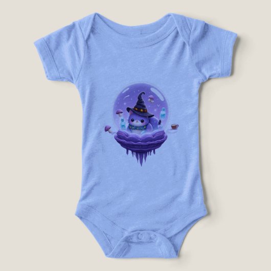 Cosmische Heks Kat Kawaii Baby Body (Design voorkant)
